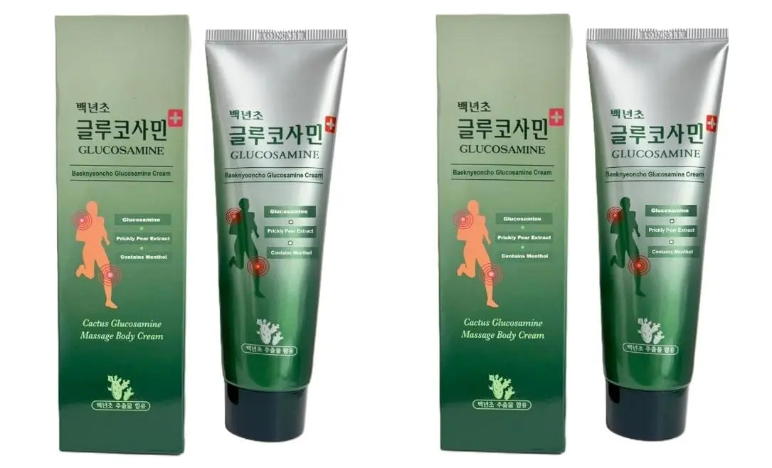 Baeknyencho Glucosamine Body Massage Cream 150ml x 2 EA. Fragrance-Free & Paraben Free. Natural Gel for Massage Therapy Generic uk supplements