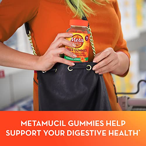 Metamucil Daily Fiber Gummies, Orange Flavored, No Sugar Added, 5g Prebiotic Plant Metamucil Au supplements