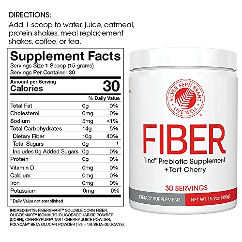 Tino Natural Gluten Free Prebiotic Fiber Supplement - with Tart Cherry Extract & Polycan Silver Fern Au supplements