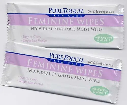 PureTouch Feminine Towelettes Individual Flushable Moist Wipes 144 Single-Use-Packets PureTouchAU supplements