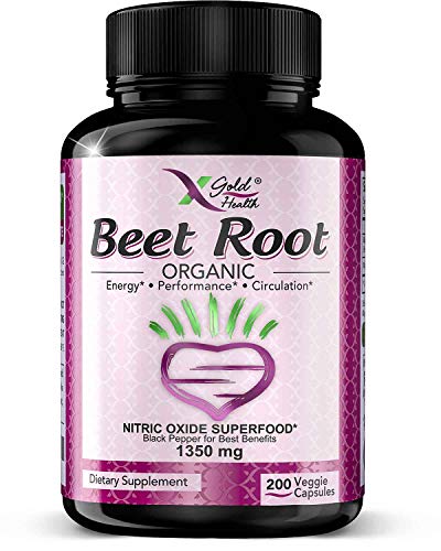 Organic Beet Root Powder 1350mg 200 Veggie caps Superfood Nitric Oxide Strongest X Gold Health Au supplements