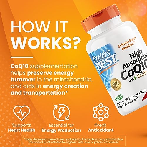 Doctor's Best High Absorption CoQ10 with BioPerine, Non-GMO, Gluten & Soy Free Doctor's BEST Au supplements