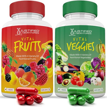 (Set of 2) Vital Fruits and Veggies Supplement Red & Green Superfoods Whole Food Justified Laboratories Au supplements