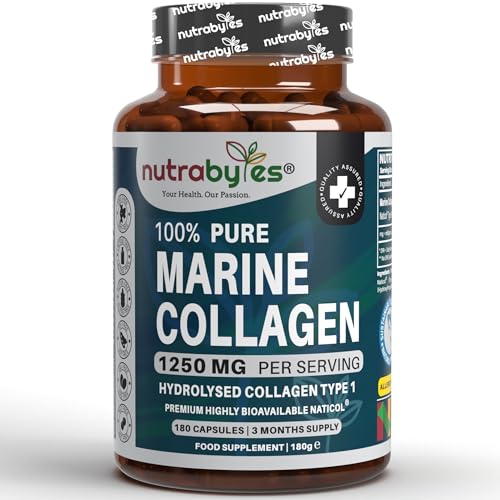 High Strength Marine Collagen Capsules - 1250mg Hydrolysed Collagen Supplement NUTRABYTES Au supplements