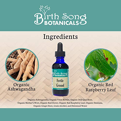 Birth Song Botanicals Fertile Ground Fertility Liquid Tincture, Herbal Supplement to Help Regulate Birth Song Botanicals Au supplements