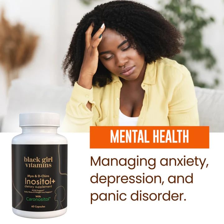 Black Girl Vitamins Inositol Supplement, 2000mg Myo + 50mg D-Chiro, Vegan Capsules to Support Hormone Balance, Healthy Ovarian & Menstrual Wellness, 60 Count Black Girl Vitamins Au supplements