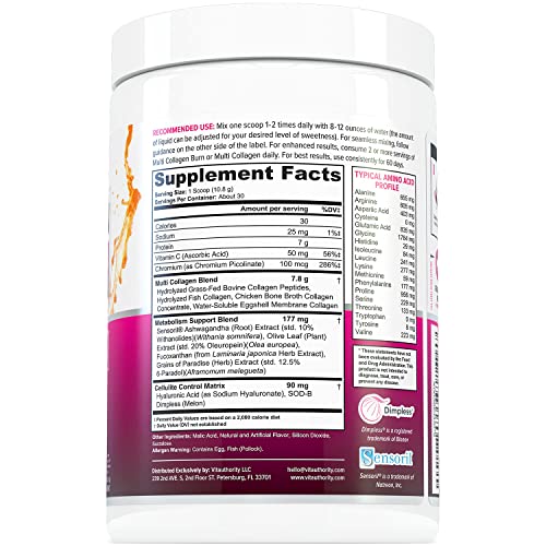 Hydrolyzed Collagen Peptides Powder for Women - Slimming Multi Collagen Burn Ultimate Vitauthority Au supplements