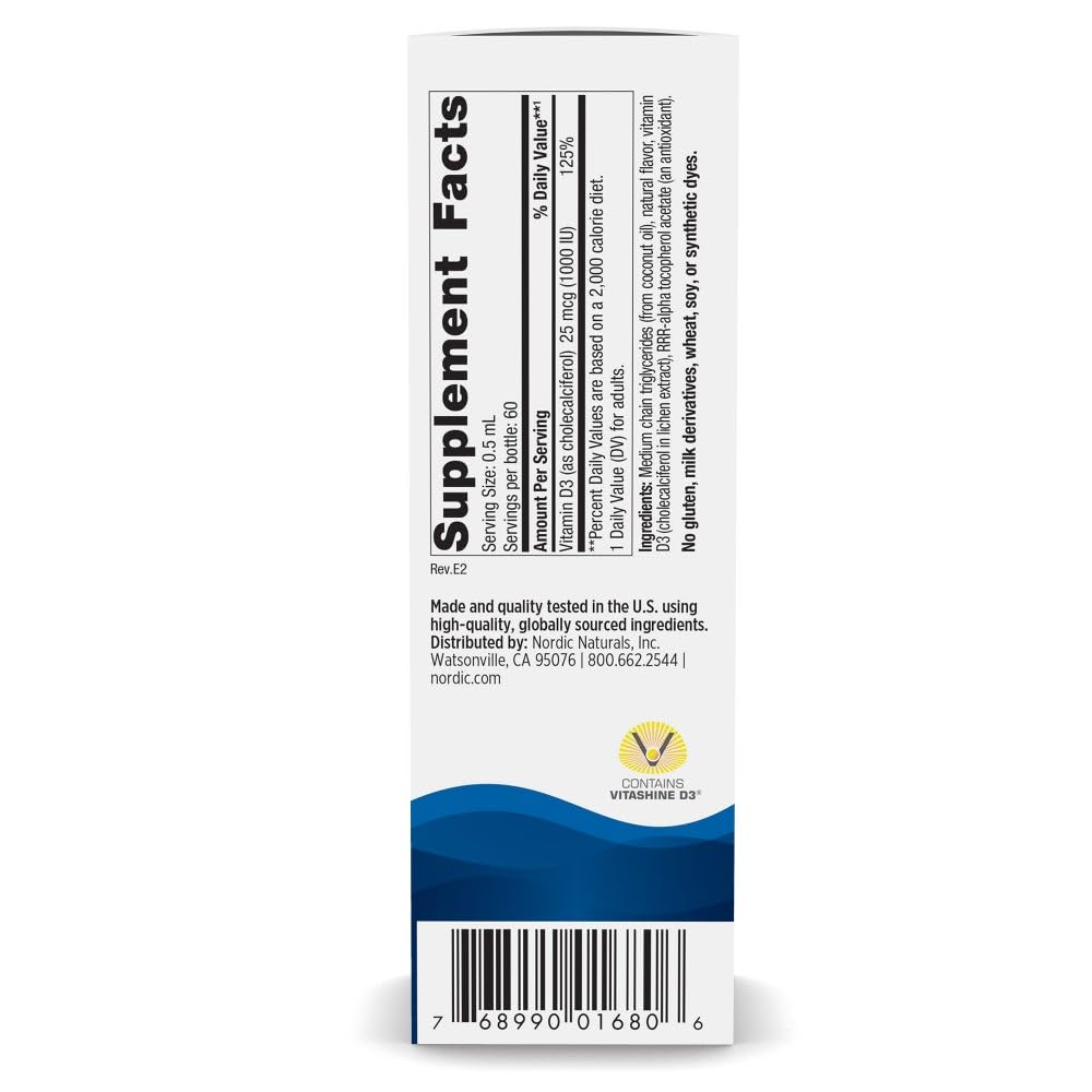 Nordic Naturals Plant-Based Vitamin D3 Liquid - 1 oz - 1000 IU Vitamin D3 - Healthy Bones, Mood & Immune System Function - Non-GMO, Vegan - 60 Servings Nordic Naturals Au supplements