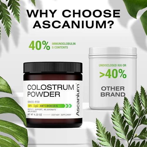 Colostrum Powder - Grass-Fed 40% IgG Colostrum Supplement Powder - Bovine Ascanium Au supplements