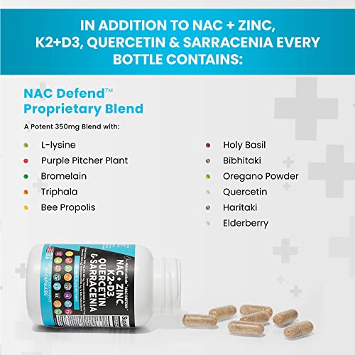 NAC Supplement N-Acetyl Cysteine 1000mg Vitamin D3 K2 Zinc Quercetin Clean Nutraceuticals Au supplements