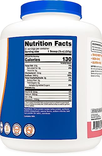 Nutricost Whey Protein Isolate (Strawberry Milkshake) 5LBS Nutricost Au supplements