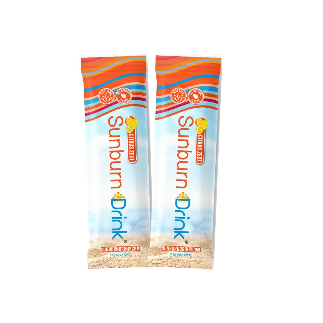 Sunburn Drink - Twin Pack - After Sun Skin Care - Supports Healthy Skin from The Inside Out -Promotes Hydration - Sun Damage Support - Mix with Water - Travel Size Sunburn Drink Au supplements