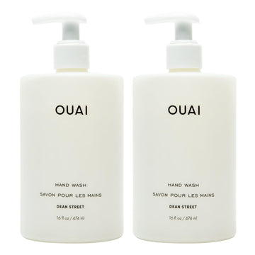 OUAI Hand Wash Full Size, Dean Street - Liquid Hand Soap with Jojoba, Avocado, & Rose Hip Oil for Replenished Skin - Gentle Exfoliating Kitchen & Bathroom Soap - (2 Pack, 16 Fl Oz Each) OUAI Au supplements