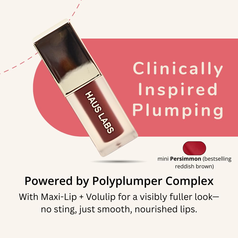 Haus Labs PHD Hybrid Innovation Plumping Lip Glaze Duo - Honey Shimmer Full Size & Persimmon Mini Haus Laboratories Au supplements