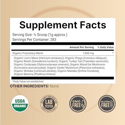 NatureBell Organic Myco Guardians 10 in 1 Mushroom Powder, 10oz | Fresh Superfood NatureBell Au supplements