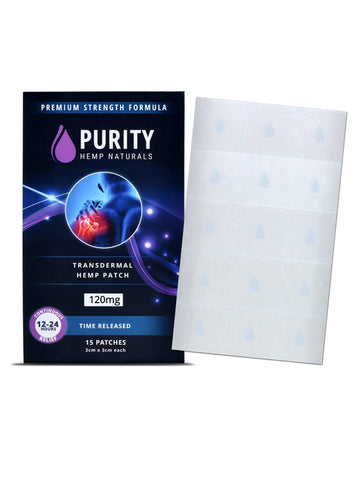 Body Discomfort Patch 120 mg - 15 ct (8 mg ea.) Lasts 24 Hours. Sweat & Water Resistant. Convenient & Discreet. For Use On Any Part Of The Body. Plant-Based Extended-Release Patch Purity Hemp Naturals Au supplements