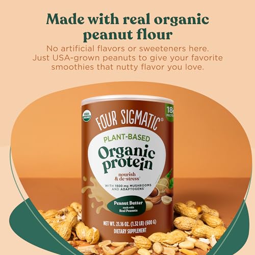 Four Sigmatic Organic Plant-Based Protein Powder Peanut Butter Protein with Lion’s Mane Four Sigmatic Au supplements