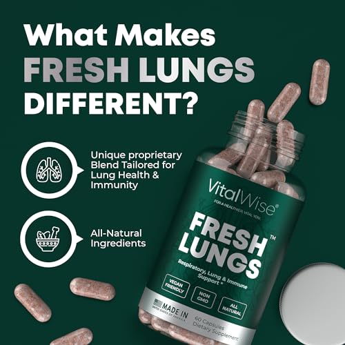 VitalWise Fresh Lungs Lung Detox and Cleanse Supplement with Mullein Leaf Extract VitalWise Au supplements