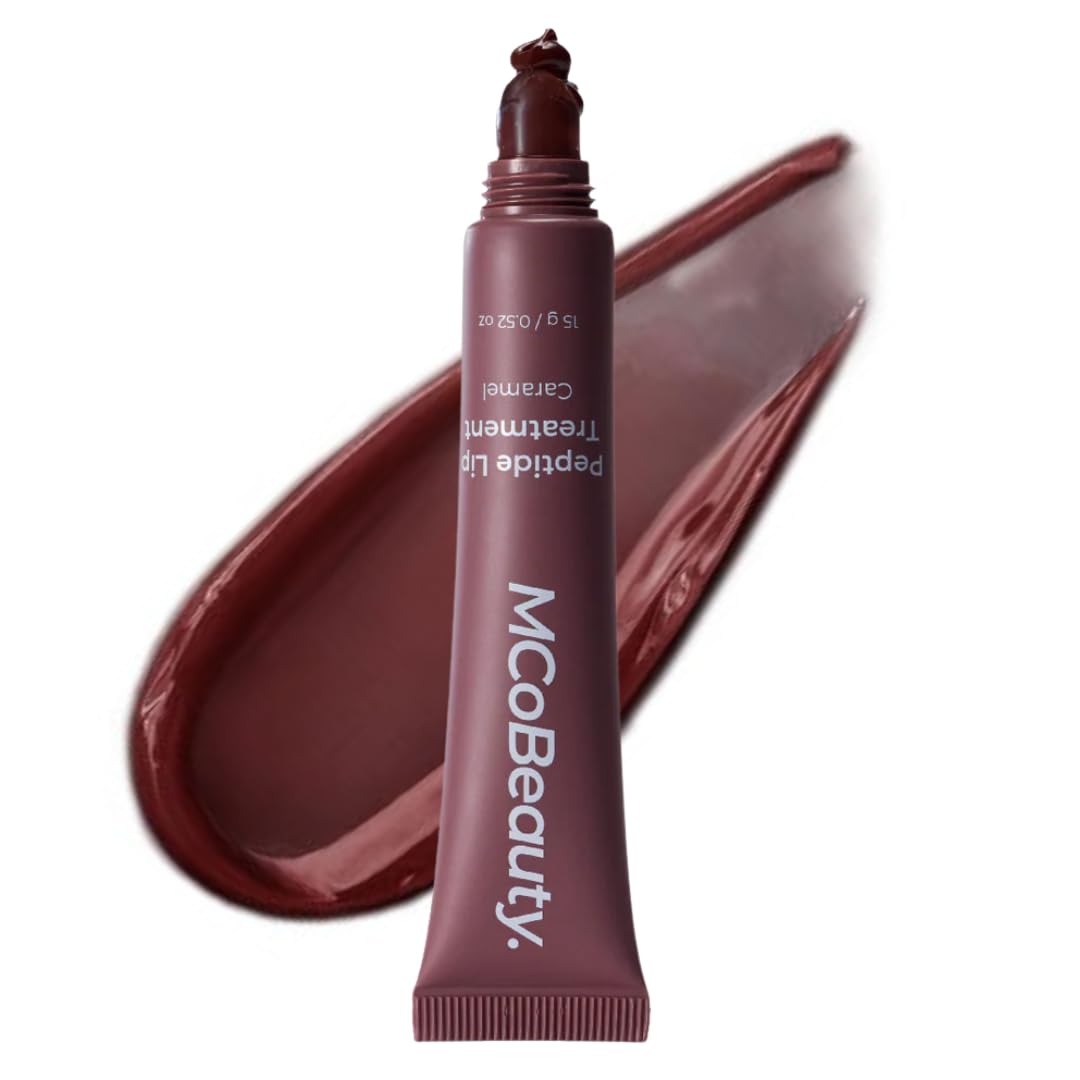 MCoBeauty Peptide Lip Treatment Caramel - Nude Brown Tinted Lip Balm Plumper Gloss for Women - Hydrating Lip Oil with Shea Butter, Peptides for Soft Plump Lips - Vegan Cruelty Free Lip Care MCoBeauty Au supplements
