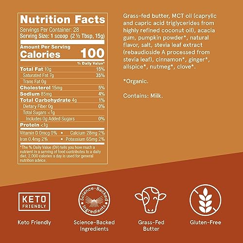 Bulletproof Pumpkin Spice Creamer, 14.8 Ounces, Keto Coffee Powder Creamer Bulletproof Au supplements