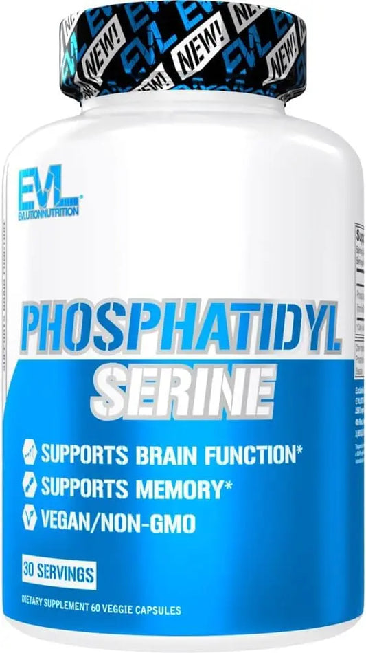 PhosphatidylSerine Nootropics Brain Support Supplement - Advanced Anti Aging Brain Health Supplement for Adults - Memory and Focus with Phosphatidylserine 300mg - EVL Vegan Non-GMO EvlutionAU supplements