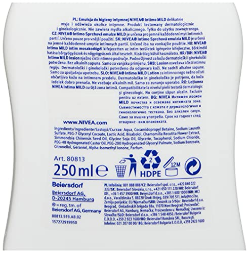 Nivea Intimate Intimo Natural Daily Comfort Mild & Delicate Feminine Cleanser 200 Ml. l Nivea Au supplements