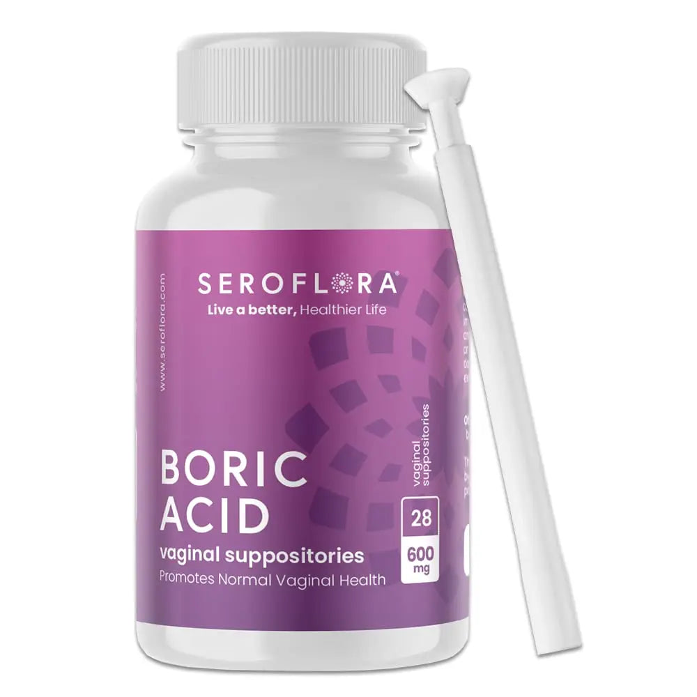 Seroflora Boric Acid Vaginal Suppositories for Women + 1 Suppository Applicator - Helps Support Vaginal Odor pH Balance, Yeast Infection and Bacterial Vaginosis Seroflora Au supplements