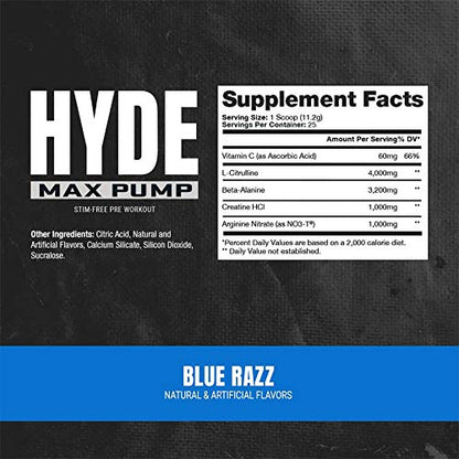 PROSUPPS Hyde Xtreme Blue Razz and Hyde Max Pump Blue Raspberry Bundle PROSUPPSUS supplements