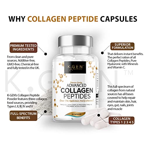 Pure Collagen Supplements Capsules Grass Fed Advanced Multi Collagen Peptides K GEN rejuvenation nutrition Au supplements