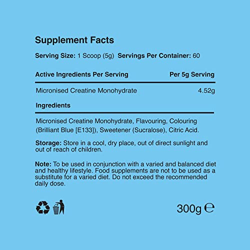Warrior Creatine Monohydrate Powder – 300g – Micronised for Easy Mixing Warrior Au supplements