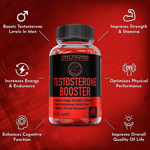 Testosterone Booster For Men Gummies - Enhances Strength & Stamina - Optimizes Physical Atlantis Nutrition Au supplements