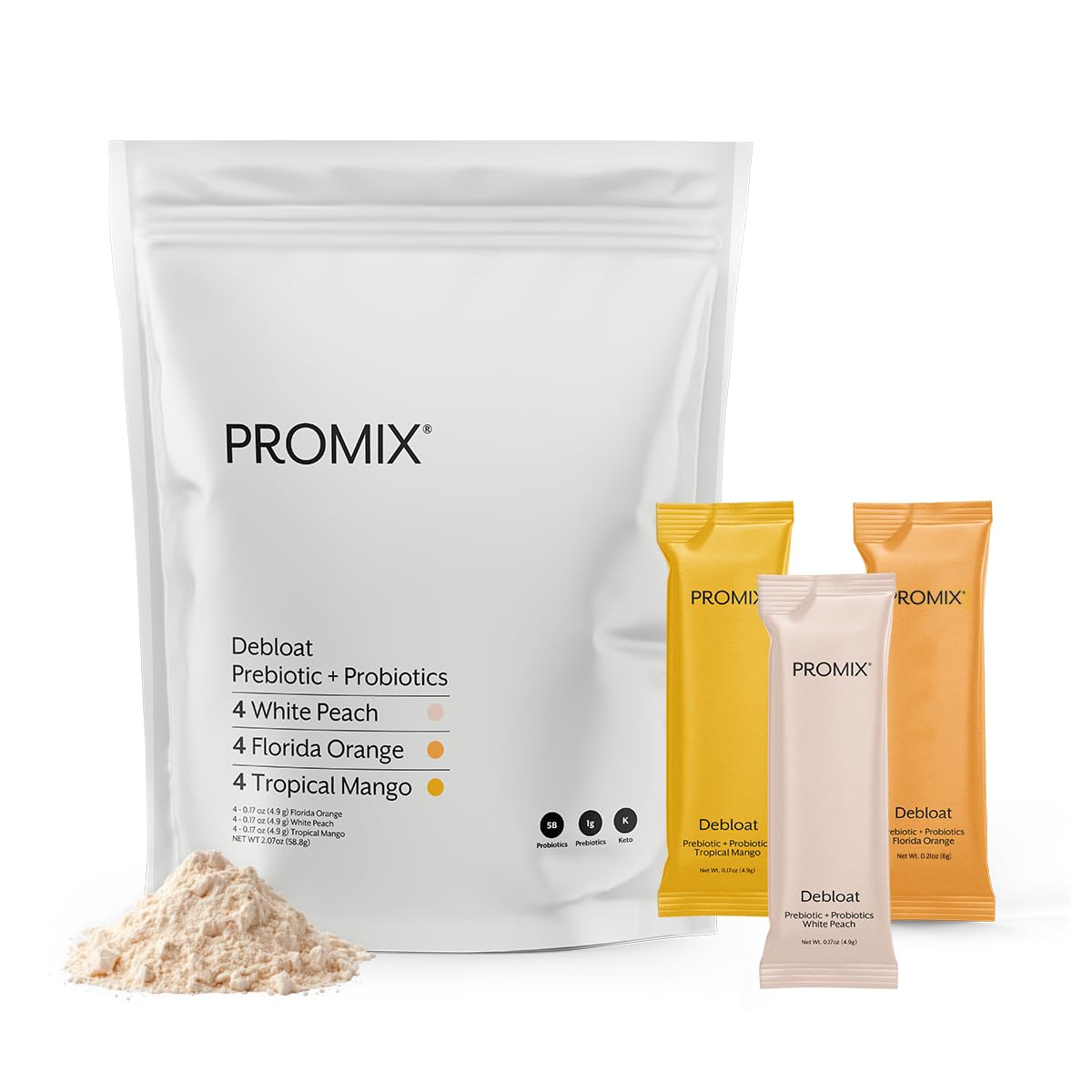 ProMix Nutrition Debloat Prebiotics and Probiotics - Digestive Health, Nausea Relief, Gut Repair, and Bloating Relief for Women and Men - Variety Pack - 12 Servings (Pack of 12) ProMix Nutrition Au supplements
