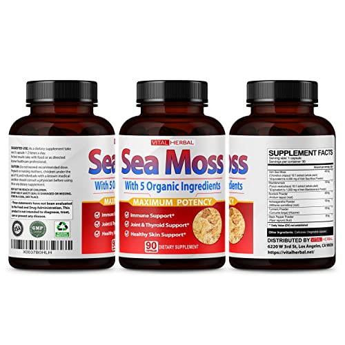 VITAL HERBAL Irish Sea Moss Capsules Equivalent to 5450mg - Maximum Potency VITAL HERBAL Au supplements