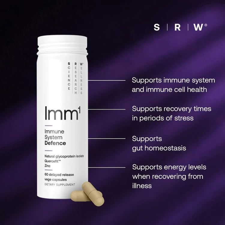 SRW Imm¹ Defence | Supports Immune System Health | 60 Vege Capsules | Supplement for Immune Response | Contains Natural Glycoprotein Isolate (Muno-IgY™) and Quercetin SRW Au supplements