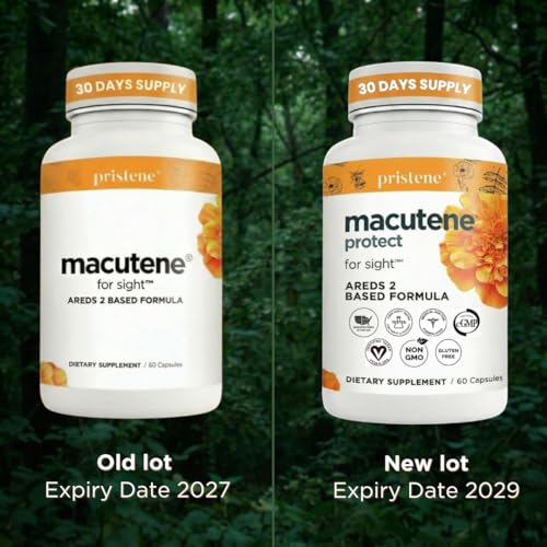 Macutene Protect Eye Vitamins for Macular Support Areds 2 with Lutein and Zeaxanthin Supplements (25mg/5mg) – Doctor Formulated Bilberry Supplement for Eyes, Lab Tested, Vegan (60 Capsules) Pristene Au supplements