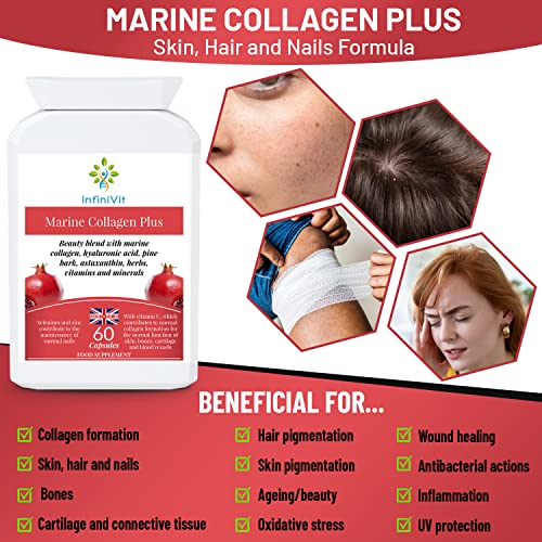 nfiniVit Marine Collagen Plus Blend Capsules - Hair Growth Enhancer with Enriched Vitamin C and Vitamin E InfiniVit Au supplements