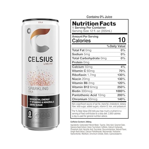 CELSIUS Sparkling Cola, Functional Essential Energy Drink 12 Fl Oz (Pack of 12) CELSIUS Au supplements