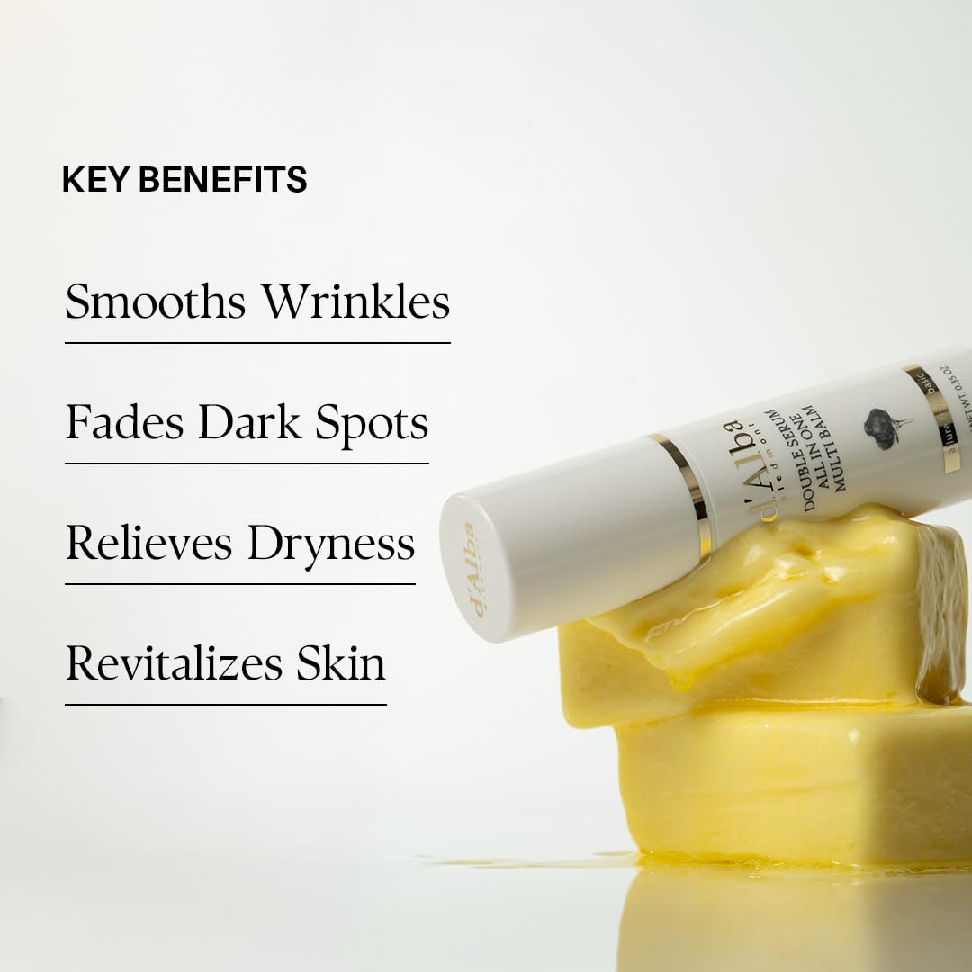 d'alba Piedmont White Truffle Double Serum All-in-one Multi Balm, Stick Balm, Vegan Skincare with Vitamin C and Vegan Collagen, 3-in-1 Anti Wrinkle, Eye Treatment, Dark Spot Remover d'alba Piedmont Au supplements