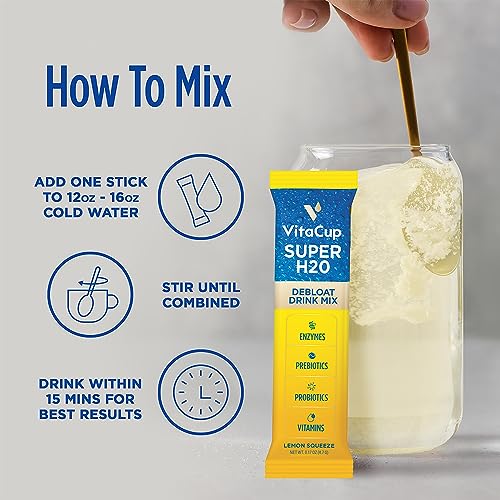 VitaCup Super H2O Bloating Relief and Digestive Health Drink Mix Packets, Probiotics VitaCup Au supplements