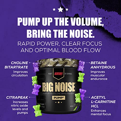 REDCON1 Big Noise Non Stim Preworkout, Sour Gummy Gear - Betaine Anhydrous & Acetyl L REDCON1 Au supplements