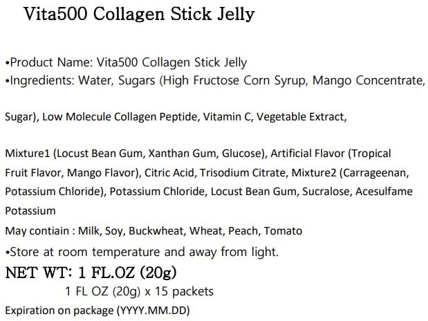KWANGDONG Vita500 Mango Collagen Peptides Stick Jelly, with Vitamin C, to Support Skin KWANGDONG Au supplements
