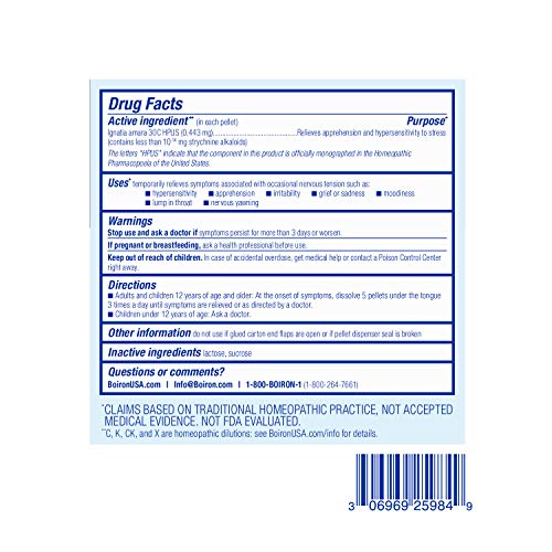 Boiron Ignatia Amara 30C Homeopathic Medicine for Relief from Emotional Stress, Hypersensitivity Boiron Au supplements