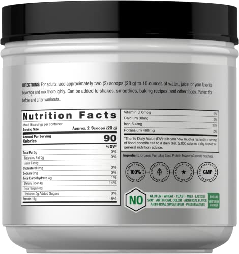 Pumpkin Seed Protein Powder Organic | 16 oz | Vegetarian, Gluten Free, and Non-GMO Horbäach Au supplements