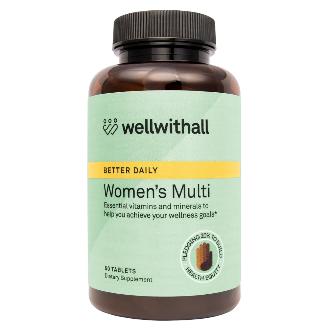 WellWithAll Women’s Multivitamin | Daily Supplement with Essential Vitamins, Minerals & Iron | Supports Immunity, Heart Health, Bone Health, Energy & Mood | Major Allergen - Free | 60 Tablets WellWithAll Au supplements