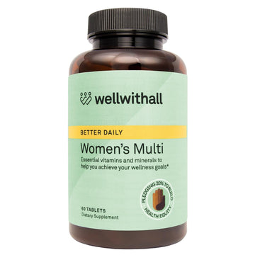 WellWithAll Women’s Multivitamin | Daily Supplement with Essential Vitamins, Minerals & Iron | Supports Immunity, Heart Health, Bone Health, Energy & Mood | Major Allergen - Free | 60 Tablets WellWithAll Au supplements