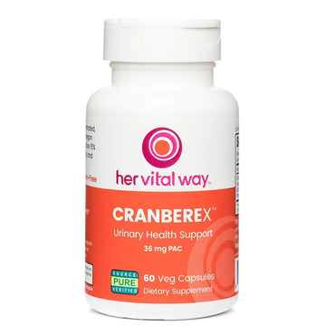 her vital way Cranberex - Cranberry Pills for Women and Men - Cranberry Supplement with 36mg PAC - Cranberry Extract Capsules for Urinary Tract Health and Kidney Care - 60 Veg Capsules her vital way Au supplements
