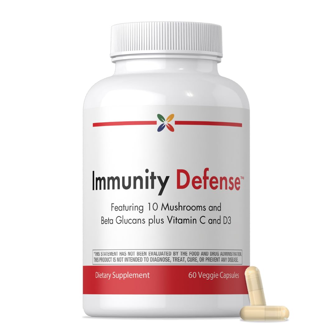 Stop Aging Now - Immune Support - with Vitamin C, Vitamin D3 and Mushroom Complex - 60 Vegetarian Capsules Stop Aging Now Au supplements