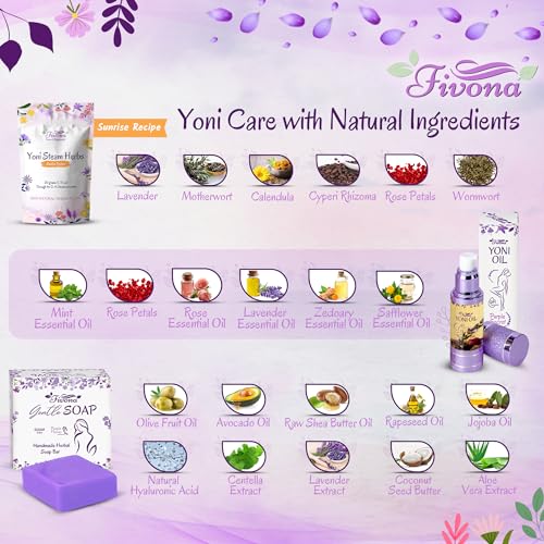 FIVONA Yoni Care Kit 4 in 1 - pH Balanced Natural Yoni Oil, Herbal Bar Soap for Feminine V Wash, Detox FIVONA Au supplements