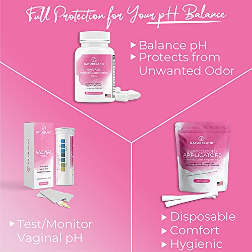 Natureland 40 Count, 600mg Boric Acid Vaginal Suppositories, Made in USA, Restore pH Balance Natureland Au supplements