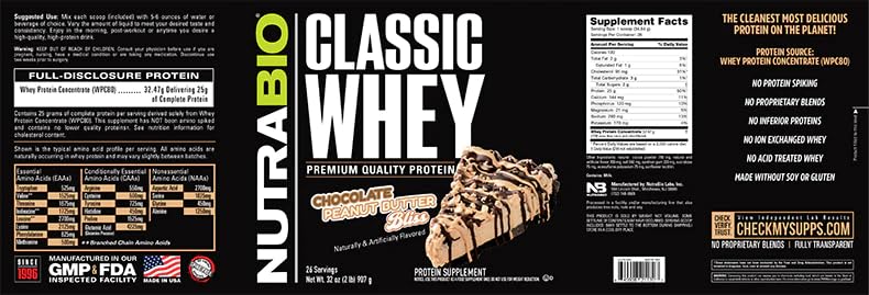 NutraBio Classic Whey Protein Powder- Full-Spectrum Amino Acid Profile - No Fillers NutraBio Au supplements